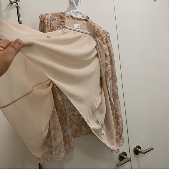 Wilfred Alexis blouse Floral Long Sleeve Blouse women’s XL summer dating blouse - Picture 10 of 16